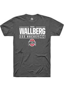 Theo Wallberg  Ohio State Buckeyes Dark Grey Rally NIL Stacked Box Short Sleeve T Shirt