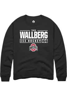 Theo Wallberg  Rally Ohio State Buckeyes Mens Black NIL Stacked Box Long Sleeve Crew Sweatshirt