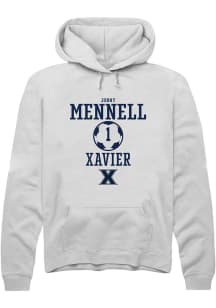 Jonny Mennell  Rally Xavier Musketeers Mens White NIL Sport Icon Long Sleeve Hoodie