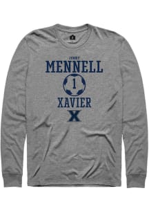 Jonny Mennell  Xavier Musketeers Grey Rally NIL Sport Icon Long Sleeve T Shirt