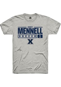 Jonny Mennell  Xavier Musketeers Ash Rally NIL Stacked Box Short Sleeve T Shirt