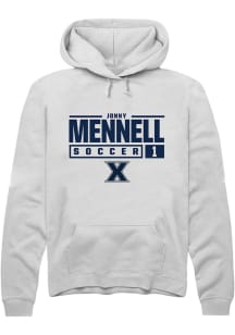 Jonny Mennell  Rally Xavier Musketeers Mens White NIL Stacked Box Long Sleeve Hoodie