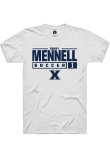 Jonny Mennell  Xavier Musketeers White Rally NIL Stacked Box Short Sleeve T Shirt