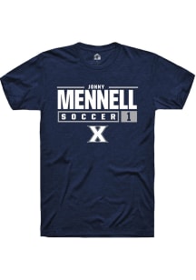 Jonny Mennell  Xavier Musketeers Navy Blue Rally NIL Stacked Box Short Sleeve T Shirt