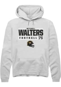 Mitchell Walters  Rally Missouri Tigers Mens White NIL Stacked Box Long Sleeve Hoodie