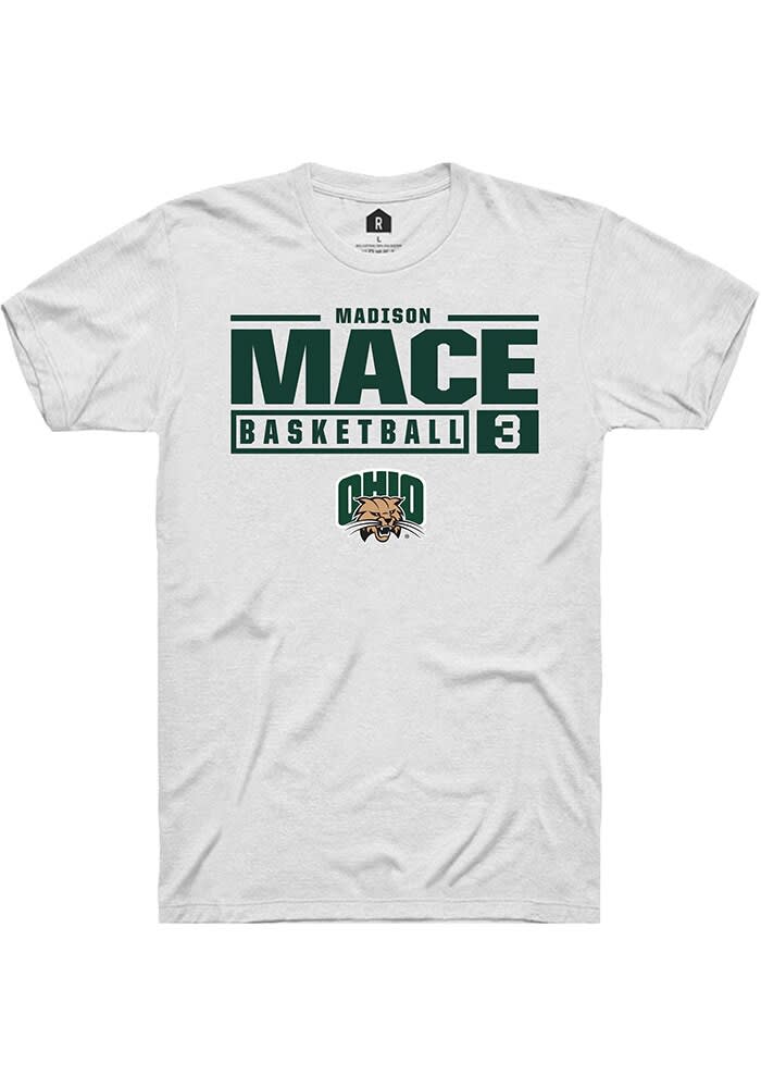 Madison Mace Ohio Bobcats Rally NIL Stacked Box Short Sleeve T Shirt