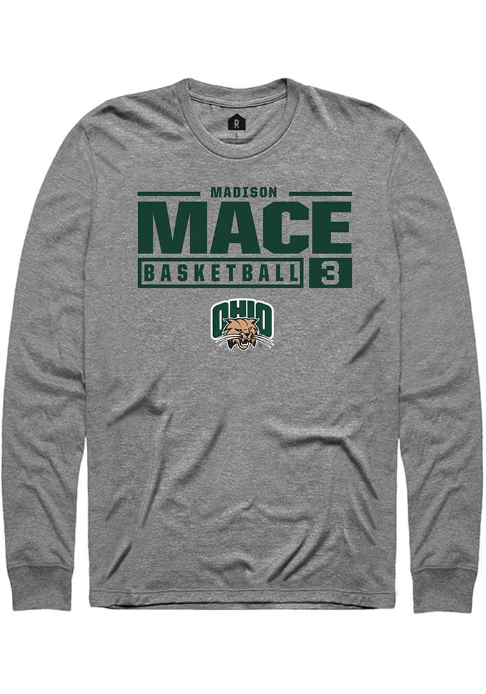 Madison Mace Ohio Bobcats Rally NIL Stacked Box Long Sleeve T Shirt