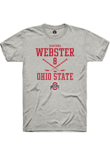 Makenna Webster  Ohio State Buckeyes Ash Rally NIL Sport Icon Short Sleeve T Shirt
