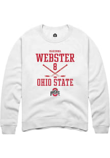 Makenna Webster  Rally Ohio State Buckeyes Mens White NIL Sport Icon Long Sleeve Crew Sweatshirt