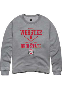 Makenna Webster  Rally Ohio State Buckeyes Mens Graphite NIL Sport Icon Long Sleeve Crew Sweatsh..