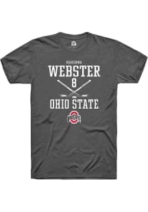 Makenna Webster  Ohio State Buckeyes Dark Grey Rally NIL Sport Icon Short Sleeve T Shirt