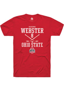 Makenna Webster  Ohio State Buckeyes Red Rally NIL Sport Icon Short Sleeve T Shirt