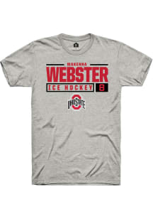 Makenna Webster  Ohio State Buckeyes Ash Rally NIL Stacked Box Short Sleeve T Shirt