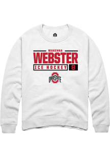 Makenna Webster  Rally Ohio State Buckeyes Mens White NIL Stacked Box Long Sleeve Crew Sweatshir..