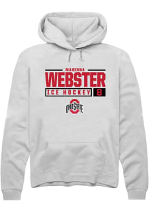 Makenna Webster  Rally Ohio State Buckeyes Mens White NIL Stacked Box Long Sleeve Hoodie