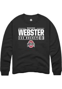 Makenna Webster  Rally Ohio State Buckeyes Mens Black NIL Stacked Box Long Sleeve Crew Sweatshir..