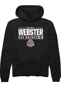 Makenna Webster  Rally Ohio State Buckeyes Mens Black NIL Stacked Box Long Sleeve Hoodie