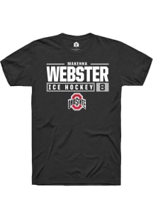 Makenna Webster  Ohio State Buckeyes Black Rally NIL Stacked Box Short Sleeve T Shirt