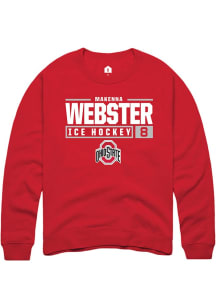 Makenna Webster  Rally Ohio State Buckeyes Mens Red NIL Stacked Box Long Sleeve Crew Sweatshirt