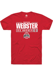 Makenna Webster  Ohio State Buckeyes Red Rally NIL Stacked Box Short Sleeve T Shirt