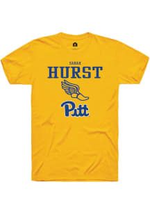 Sarah Hurst Gold Pitt Panthers NIL Sport Icon Track Short Sleeve T Shirt