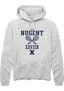 Abby Nugent  Rally Xavier Musketeers Mens White NIL Sport Icon Long Sleeve Hoodie