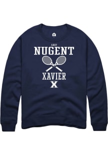 Abby Nugent  Rally Xavier Musketeers Mens Navy Blue NIL Sport Icon Long Sleeve Crew Sweatshirt