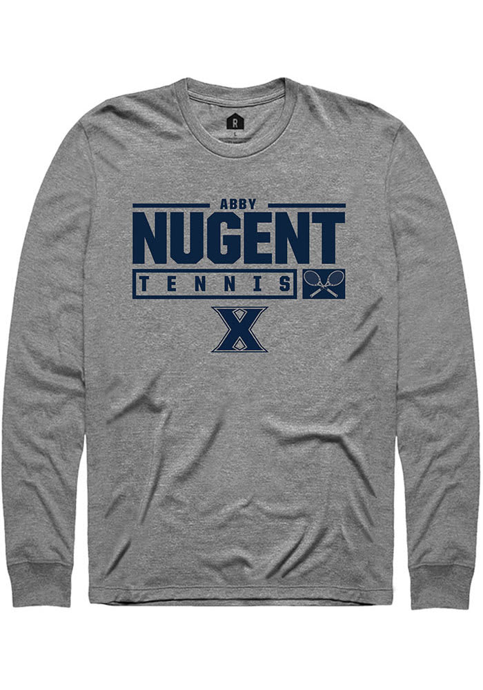 Abby Nugent  Xavier Musketeers Graphite Rally NIL Stacked Box Long Sleeve T Shirt