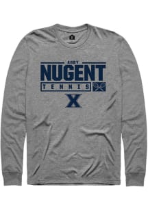 Abby Nugent  Xavier Musketeers Grey Rally NIL Stacked Box Long Sleeve T Shirt