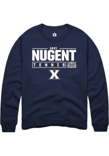 Abby Nugent  Rally Xavier Musketeers Mens Navy Blue NIL Stacked Box Long Sleeve Crew Sweatshirt