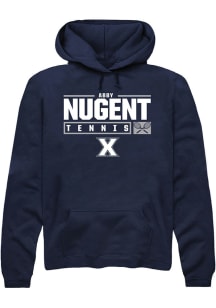 Abby Nugent  Rally Xavier Musketeers Mens Navy Blue NIL Stacked Box Long Sleeve Hoodie