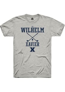 AJ Wilhelm  Xavier Musketeers Ash Rally NIL Sport Icon Short Sleeve T Shirt