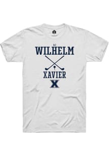 AJ Wilhelm  Xavier Musketeers White Rally NIL Sport Icon Short Sleeve T Shirt
