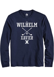 AJ Wilhelm  Xavier Musketeers Navy Blue Rally NIL Sport Icon Long Sleeve T Shirt