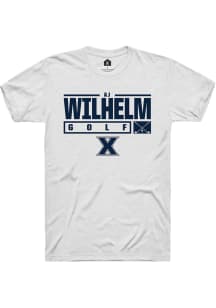 AJ Wilhelm  Xavier Musketeers White Rally NIL Stacked Box Short Sleeve T Shirt