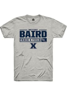 Brittany Baird  Xavier Musketeers Ash Rally NIL Stacked Box Short Sleeve T Shirt