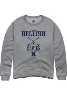 Carson Bellish  Rally Xavier Musketeers Mens Graphite NIL Sport Icon Long Sleeve Crew Sweatshirt