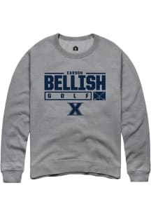 Carson Bellish  Rally Xavier Musketeers Mens Graphite NIL Stacked Box Long Sleeve Crew Sweatshir..