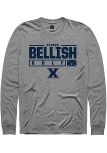 Carson Bellish  Xavier Musketeers Graphite Rally NIL Stacked Box Long Sleeve T Shirt