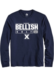 Carson Bellish  Xavier Musketeers Navy Blue Rally NIL Stacked Box Long Sleeve T Shirt