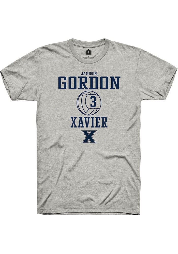 Jamison Gordon  Xavier Musketeers Ash Rally NIL Sport Icon Short Sleeve T Shirt