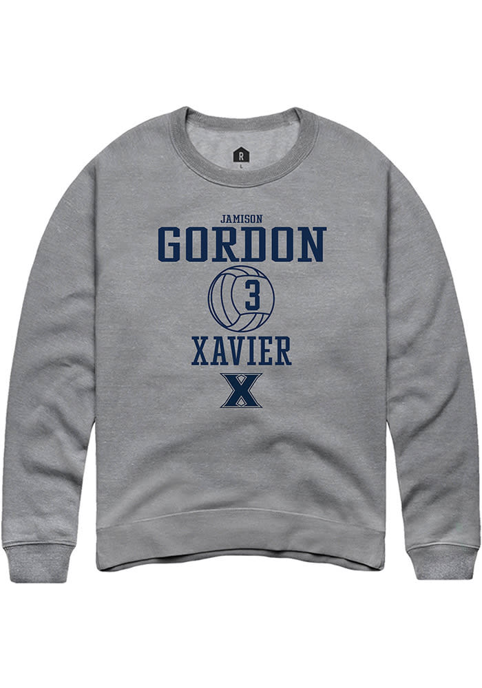 Jamison Gordon  Rally Xavier Musketeers Mens White NIL Sport Icon Long Sleeve Crew Sweatshirt