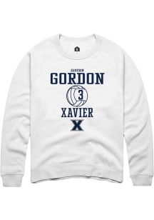 Jamison Gordon  Rally Xavier Musketeers Mens Grey NIL Sport Icon Long Sleeve Crew Sweatshirt