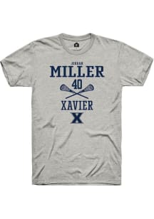 Jordan Miller  Xavier Musketeers Ash Rally NIL Sport Icon Short Sleeve T Shirt