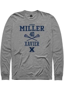 Jordan Miller  Xavier Musketeers Grey Rally NIL Sport Icon Long Sleeve T Shirt