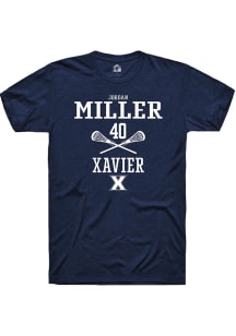 Jordan Miller  Xavier Musketeers Navy Blue Rally NIL Sport Icon Short Sleeve T Shirt