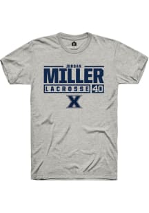 Jordan Miller  Xavier Musketeers Ash Rally NIL Stacked Box Short Sleeve T Shirt