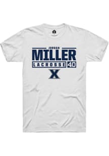 Jordan Miller  Xavier Musketeers White Rally NIL Stacked Box Short Sleeve T Shirt