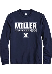 Jordan Miller  Xavier Musketeers Navy Blue Rally NIL Stacked Box Long Sleeve T Shirt