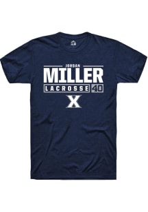 Jordan Miller  Xavier Musketeers Navy Blue Rally NIL Stacked Box Short Sleeve T Shirt